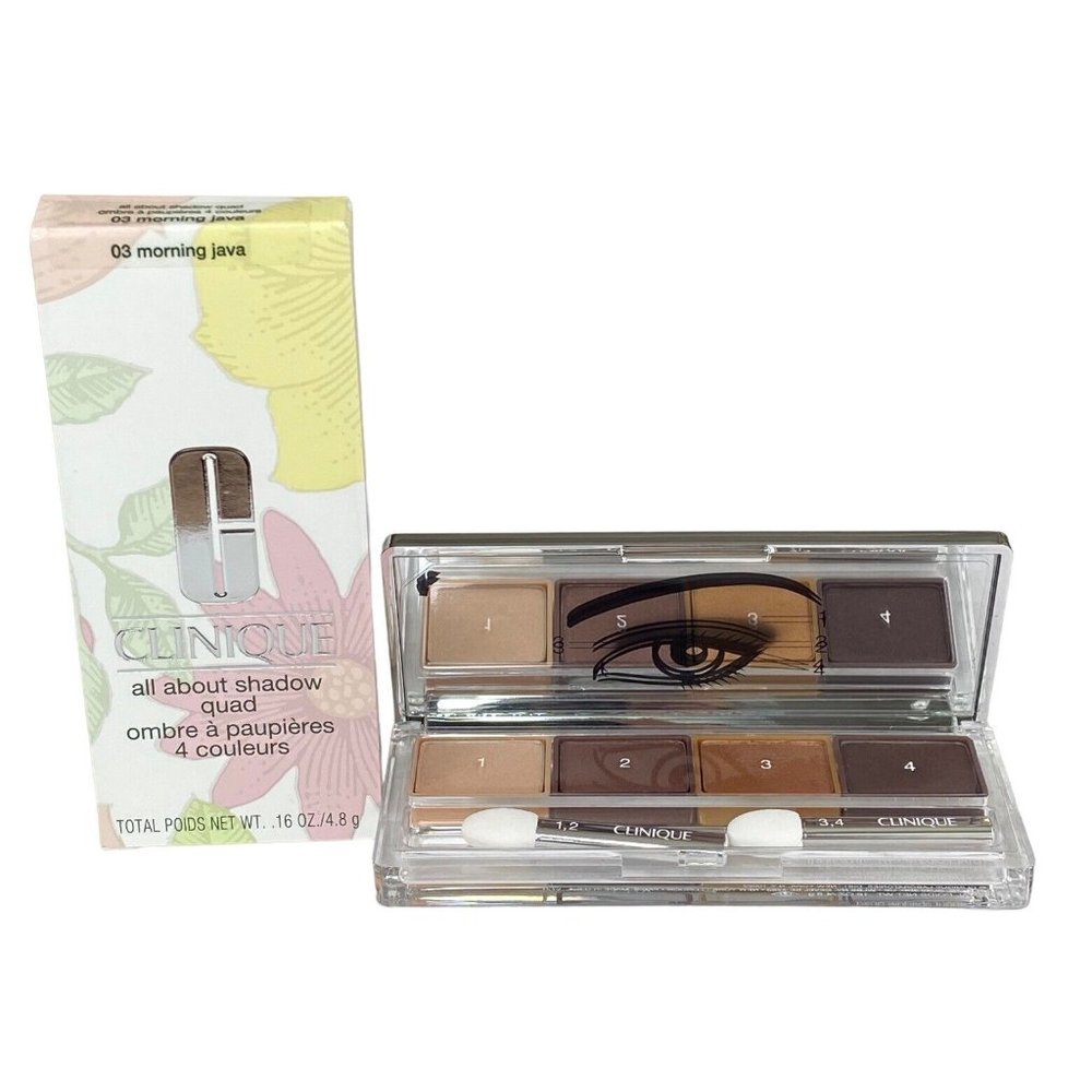 Clinique All About Shadow Quad 3 Morning Java Natural Hues Long Wearing NIB